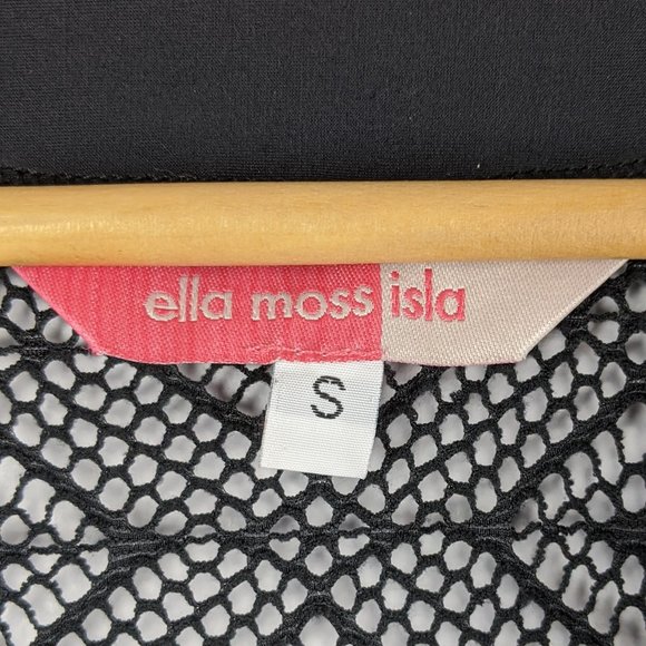 Ella Moss Isla Black Lace Swim Beach Cover Up S - Picture 5 of 10